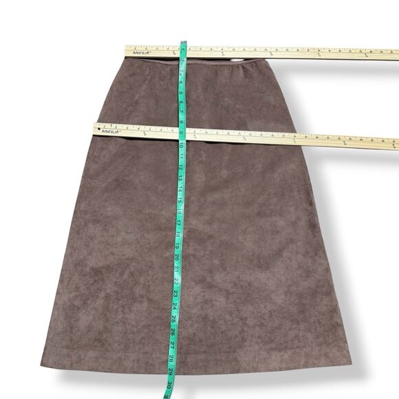 VTG Lillie Rubin Womens Samuel Robert Faux Suede Midi Skirt Beige XS S Mauve - Picture 3 of 6